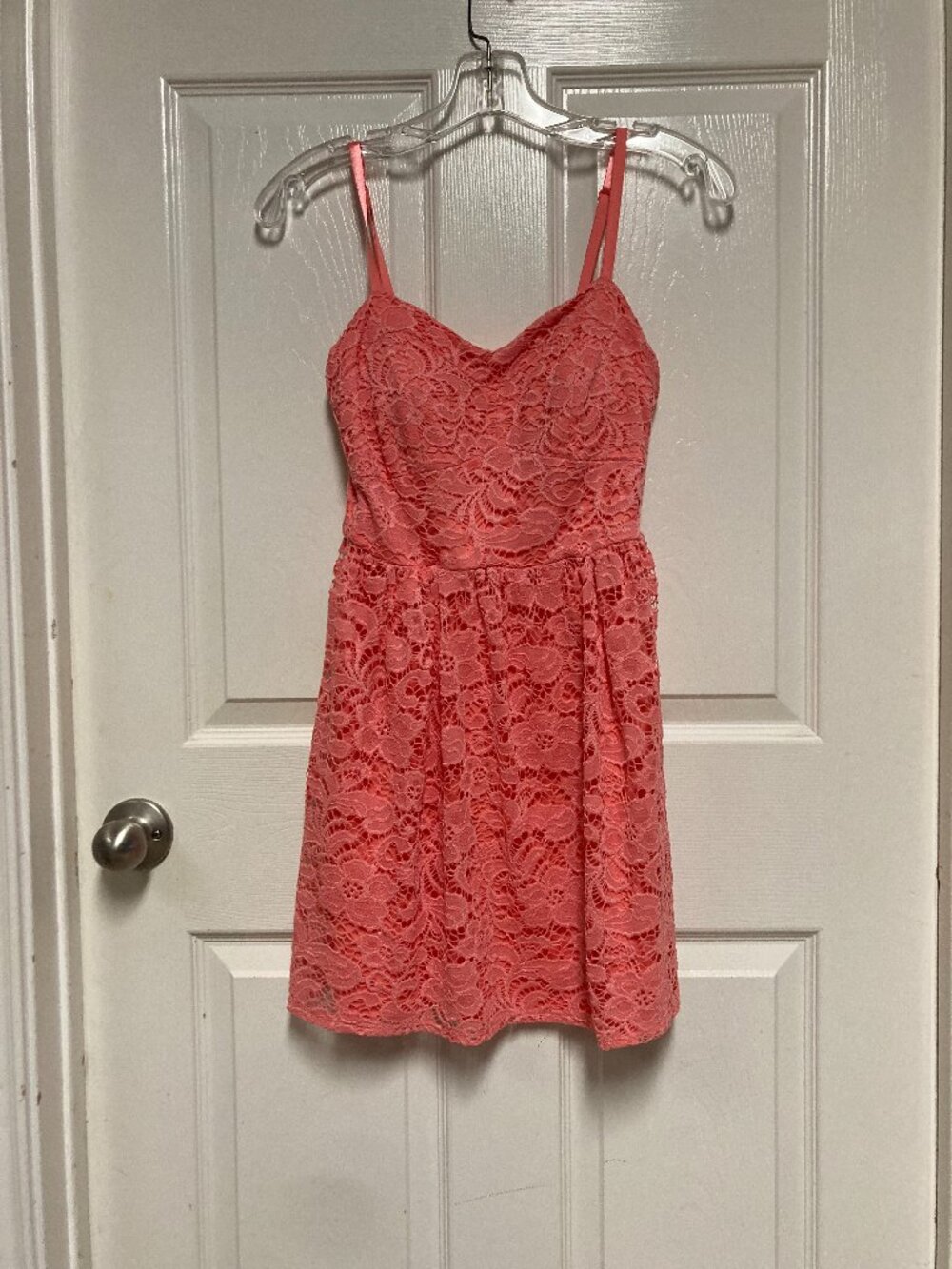 AS U WISH floral dress  lace sleeveless pink small women's